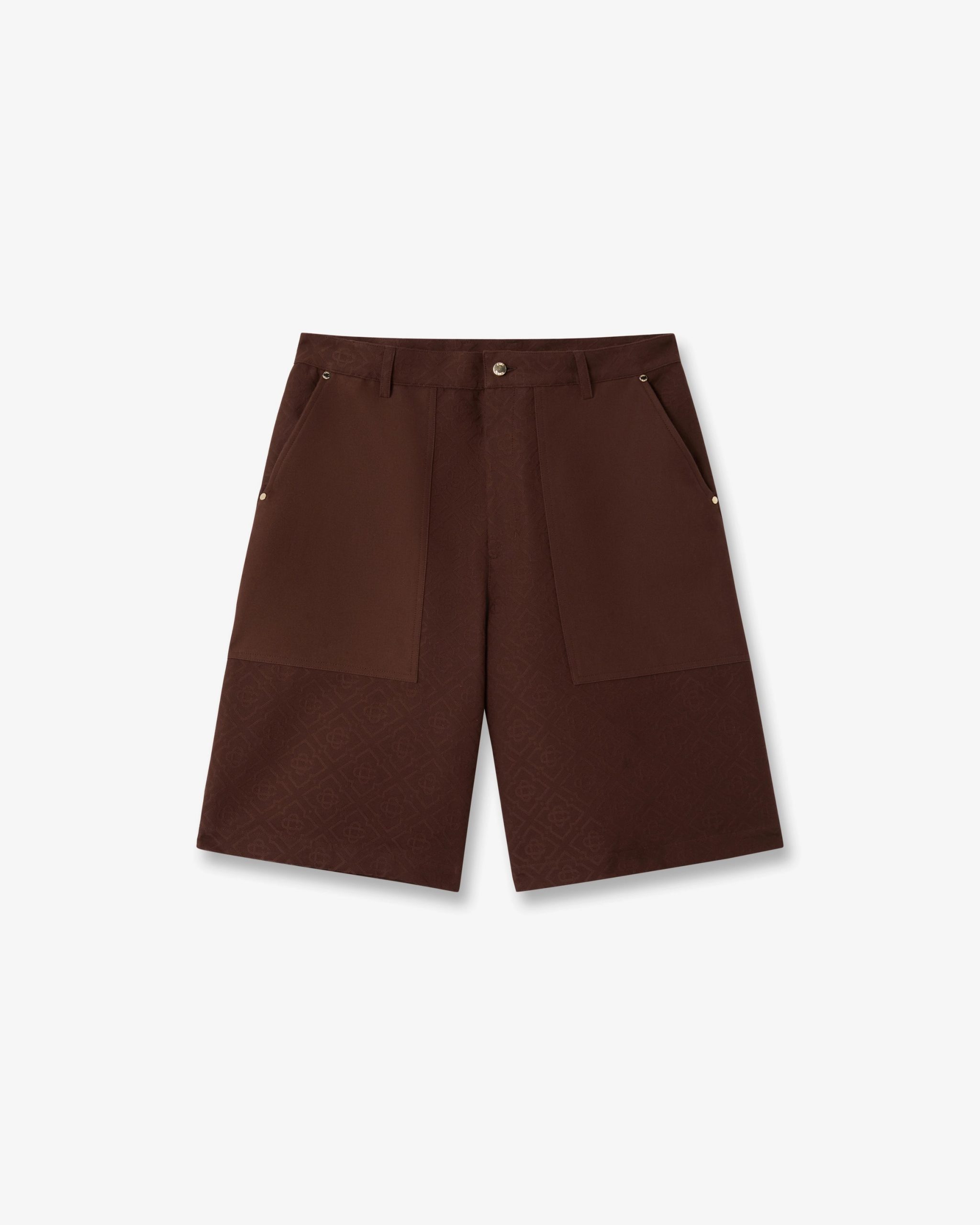 Casablanca Dark Brown Monogram Cargo Shorts
