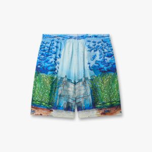 Casablanca Multicolour Trompe L'Oeil Silk Shorts