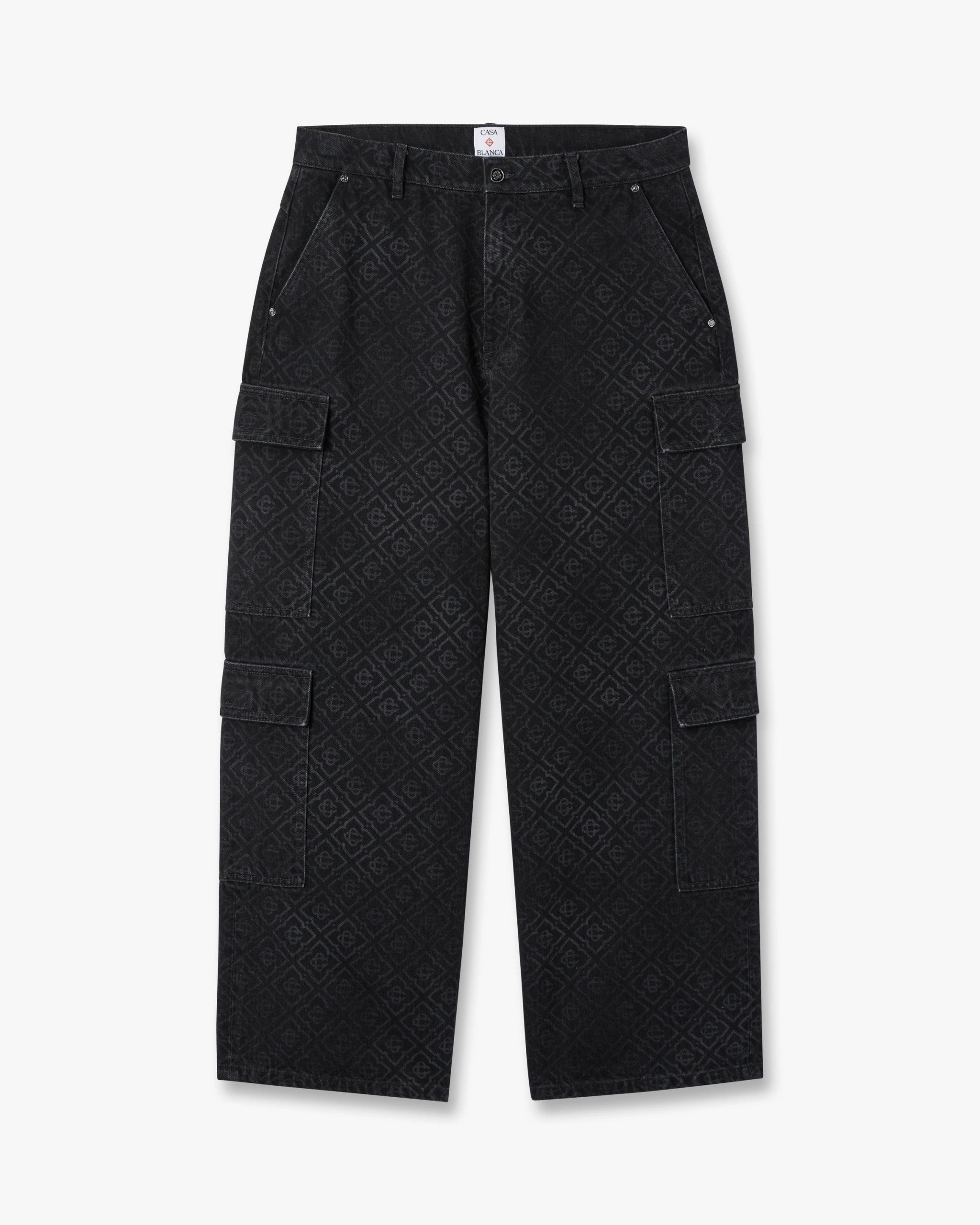 Casablanca Black Monogram Cargo Denim Jeans