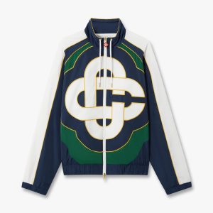 Casablanca Green & Navy Check Applique Windbreaker Jacket