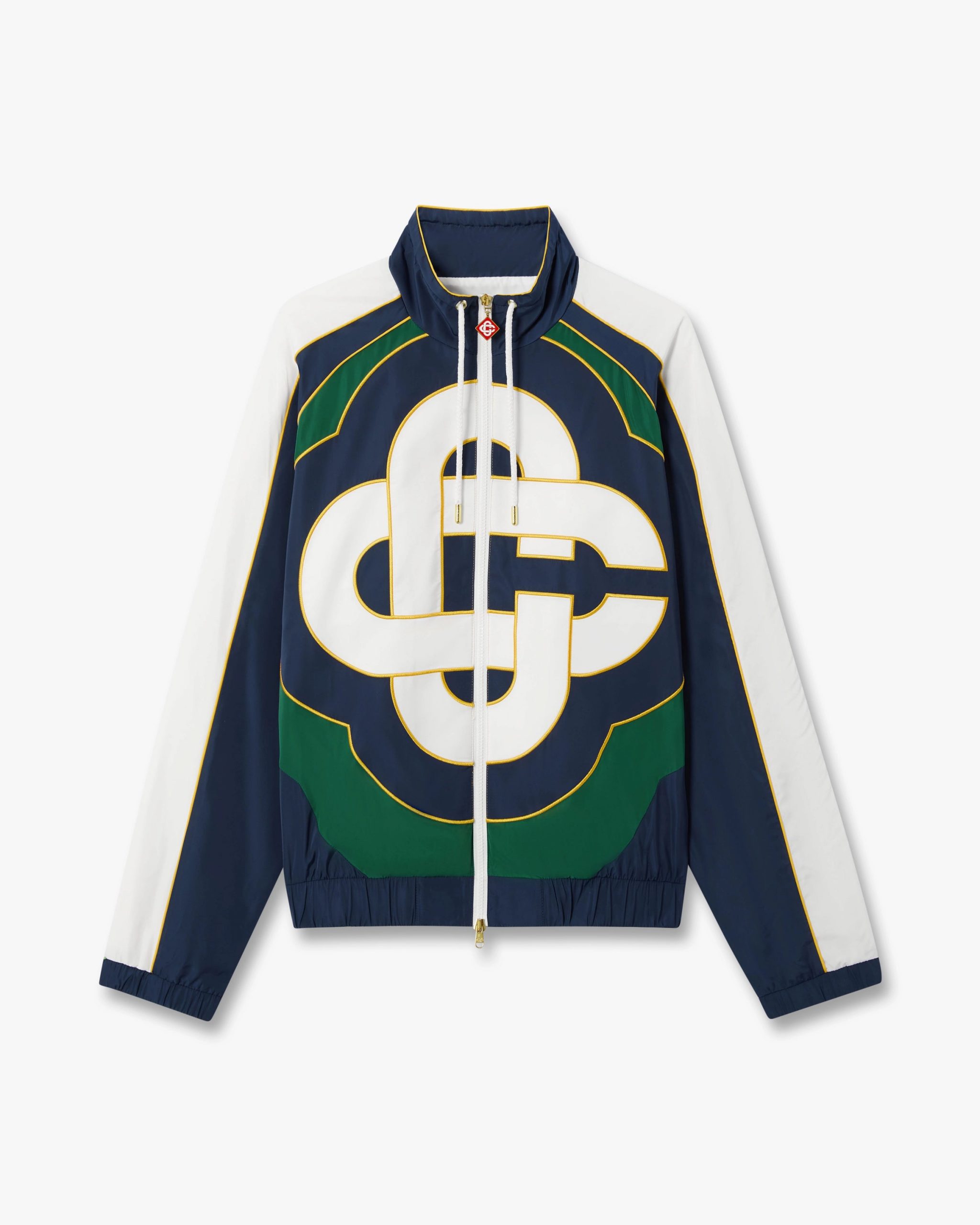 Casablanca Green & Navy Check Applique Windbreaker Jacket