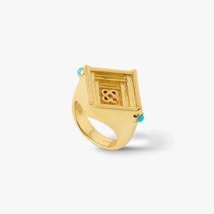 Casablanca Gold & Green Wrapped Signet Ring