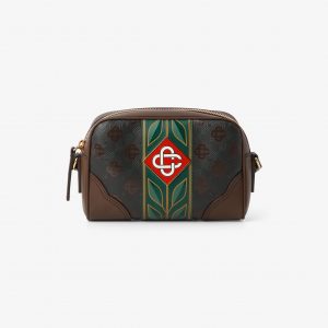 Casablanca Dark Brown Monogram Crossbody Bag