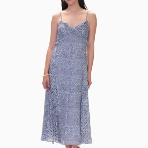 Rebecca Taylor Olivia Print Mix Slip Dress