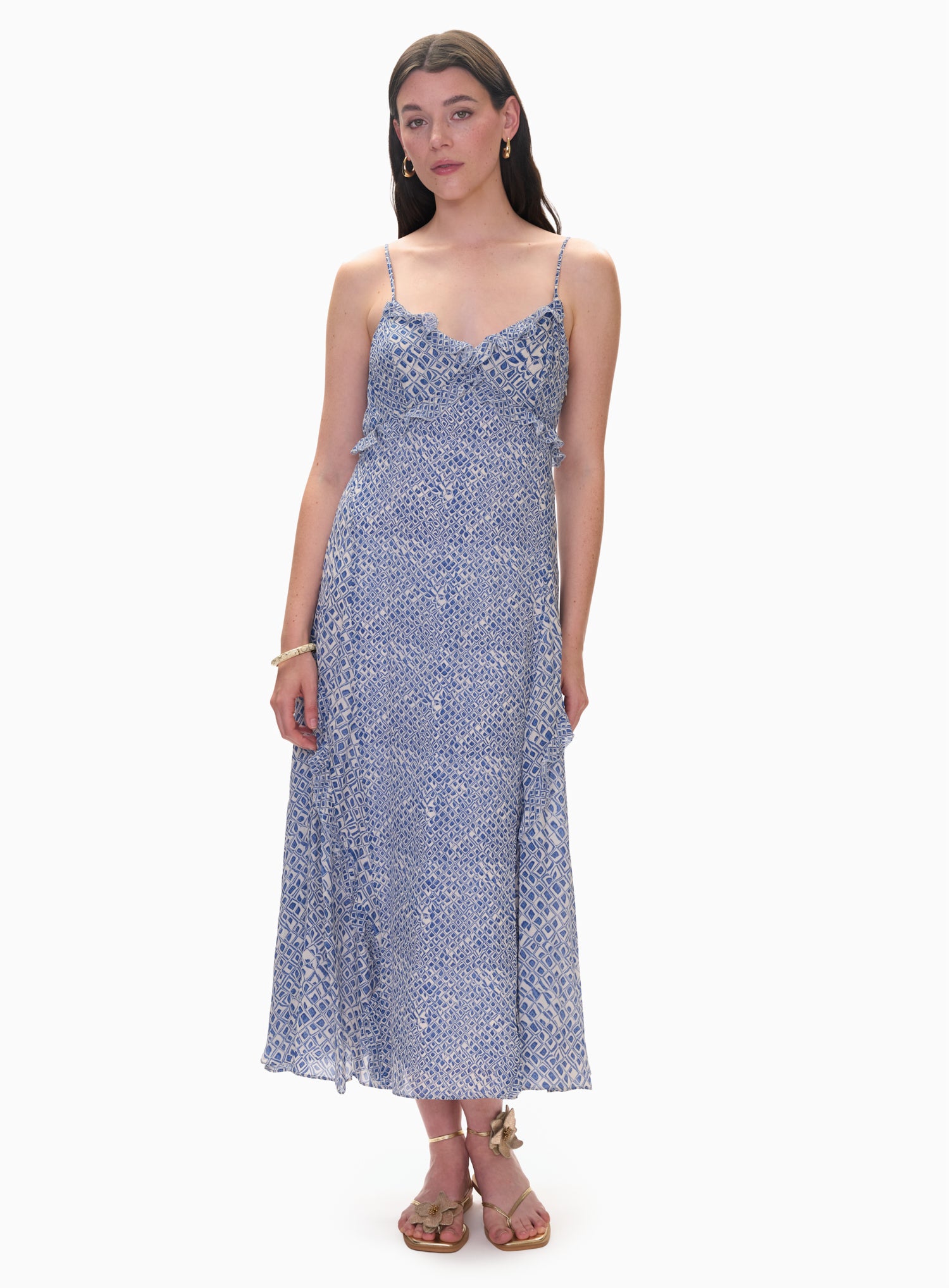 Rebecca Taylor Olivia Print Mix Slip Dress