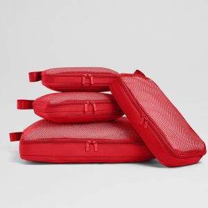 Away Compression Packing Cubes in Cherry Red