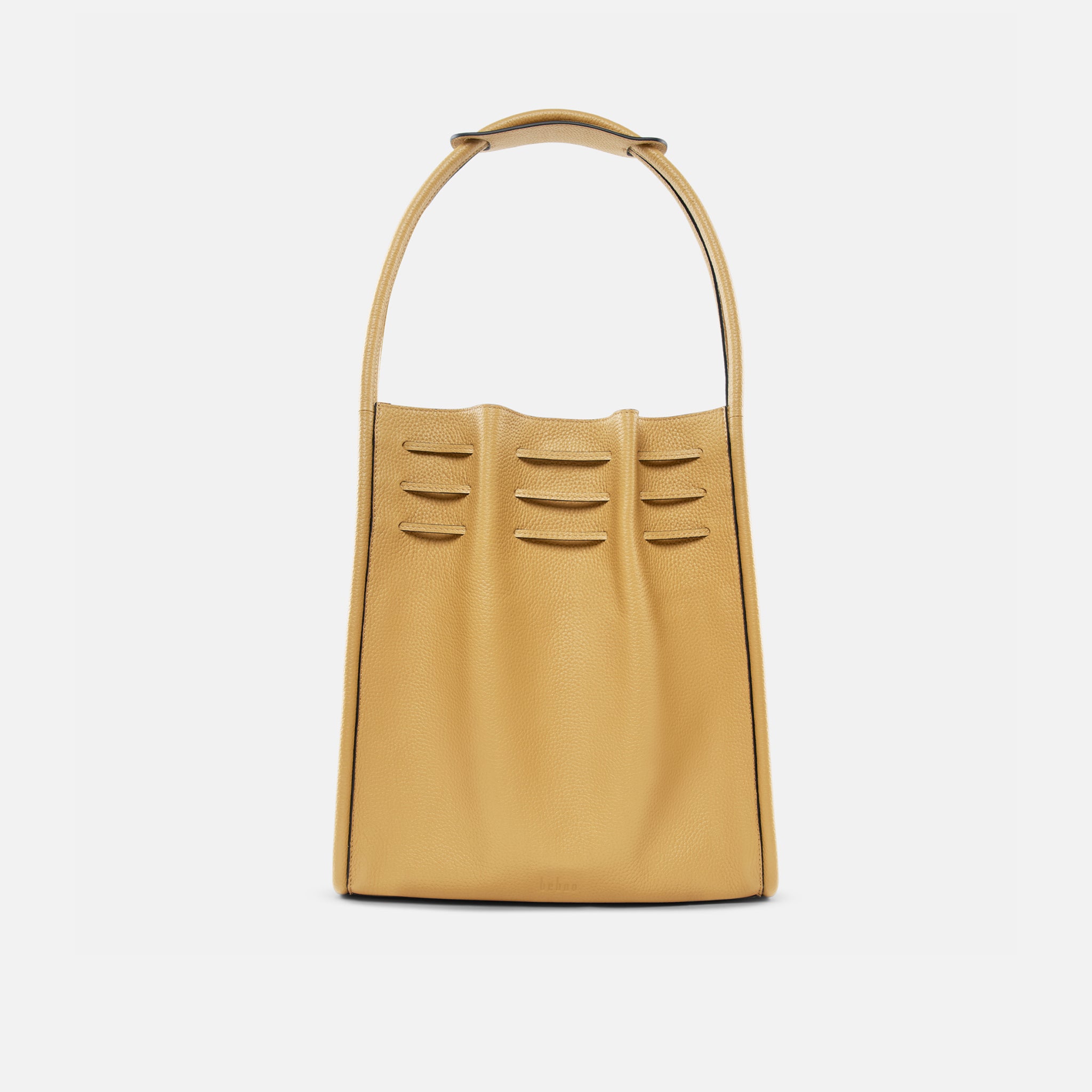Behno TINA HOBO BAG LARGE RUCHED PEBBLE BISQUE