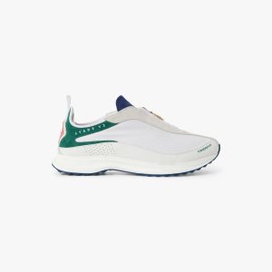 Casablanca Men's White & Green Stade Zip Sneaker