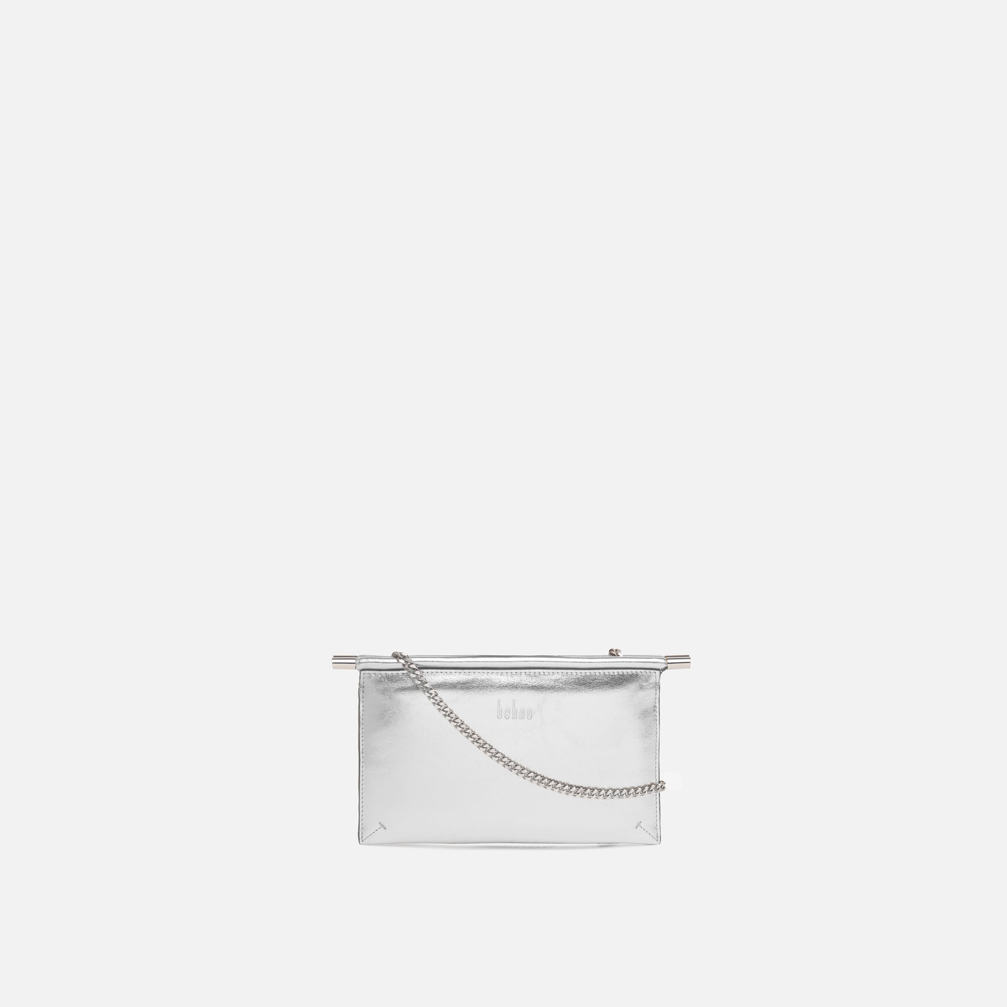 Behno FRIDA MINI CROSSBODY CLUTCH METALLIC SILVER