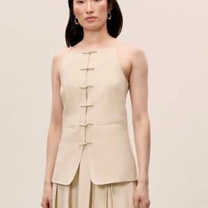 Rebecca Taylor Beatrice Stretch Linen Top