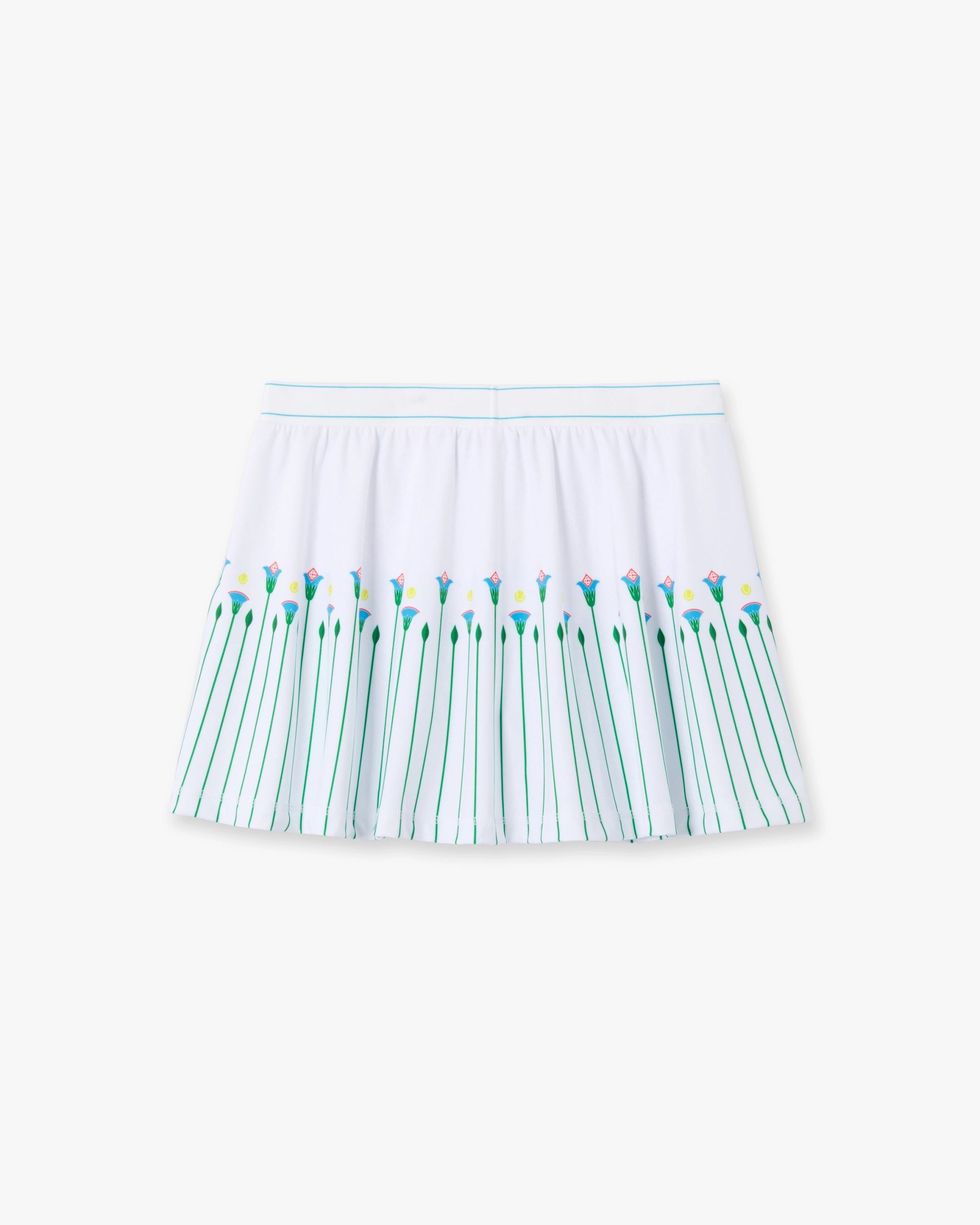 Casablanca White Floral Stripe Sporty Tennis Mini Skirt