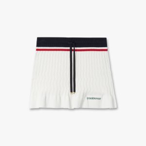 Casablanca Cream & Navy Knit Tennis Mini Skirt