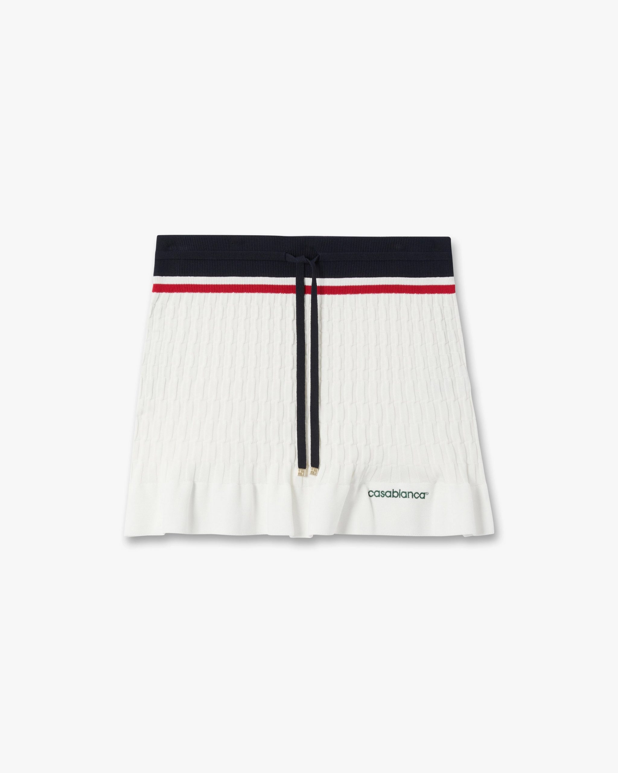 Casablanca Cream & Navy Knit Tennis Mini Skirt