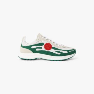 Casablanca Women's White & Green Stade Sneaker