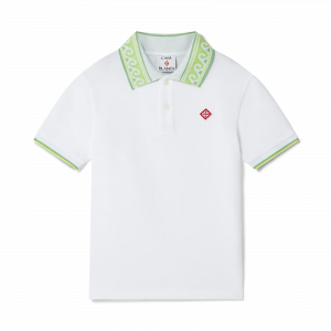 Casablanca Children's White Laurel Collar T-shirt
