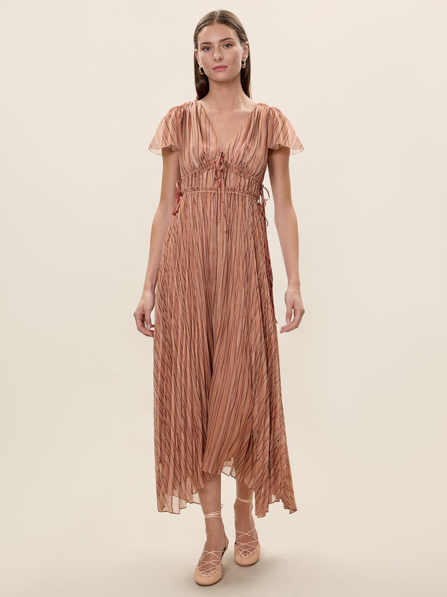 Rebecca Taylor Celeste Stripe Pleated Dress