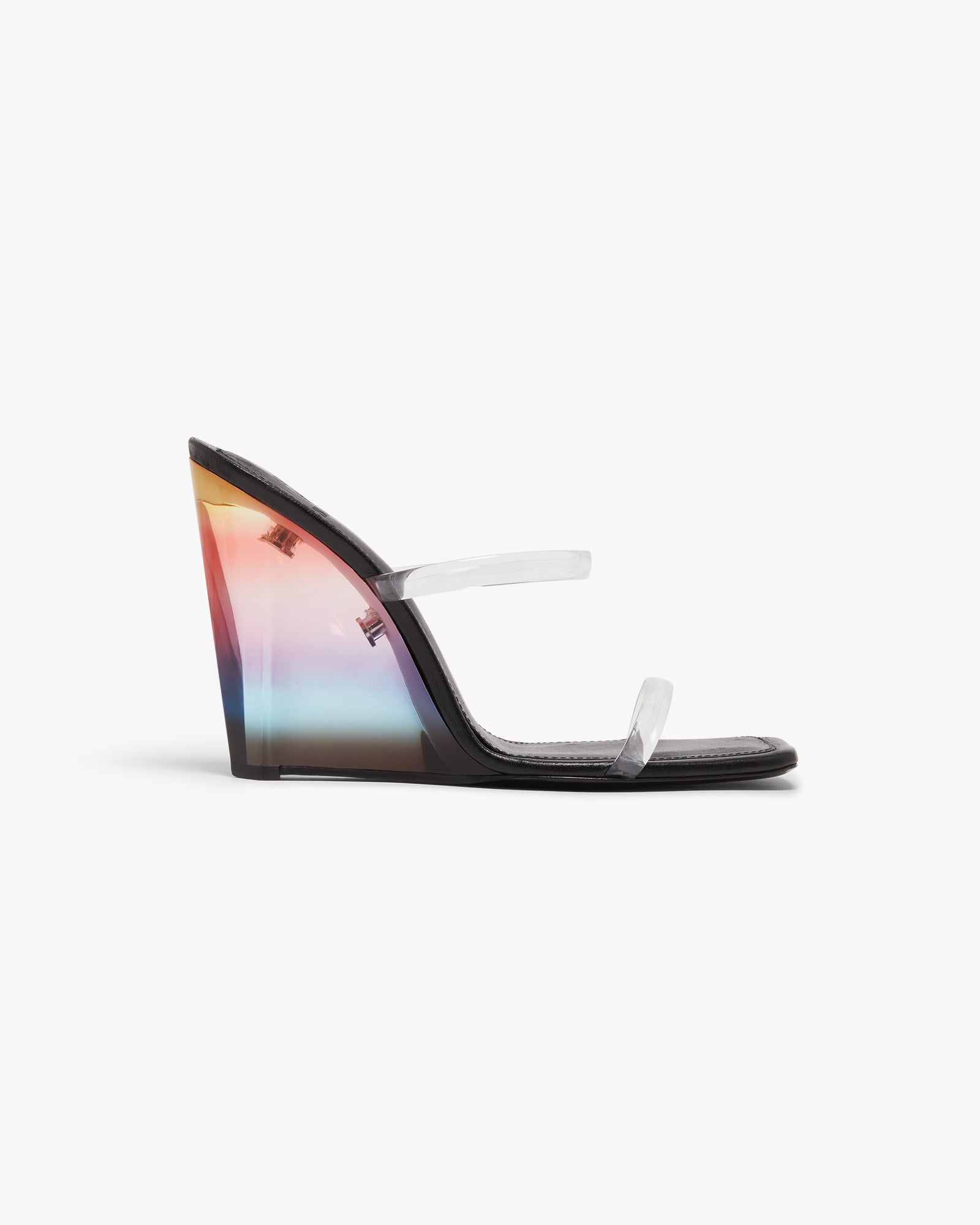 Casablanca Black Plexi Heeled Wedge Sandals