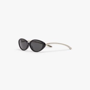 Casablanca Black Oval Curve Sunglasses