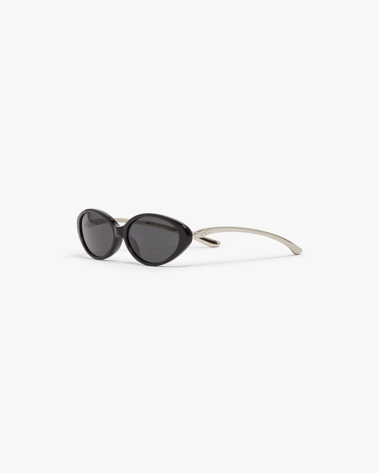 Casablanca Black Oval Curve Sunglasses