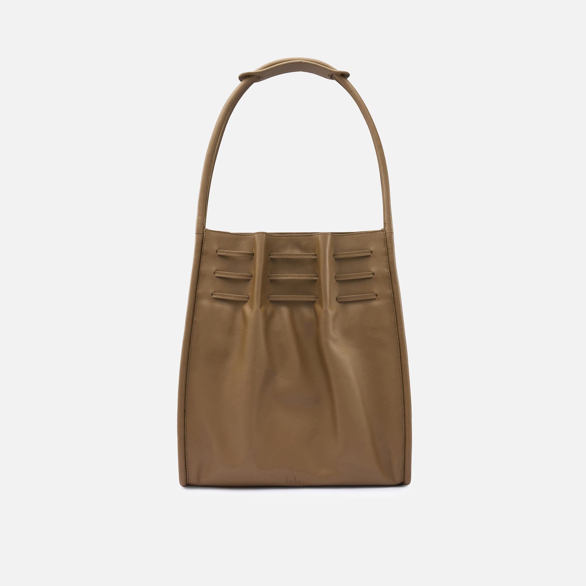 Behno TINA HOBO BAG LARGE RUCHED NAPPA PALM