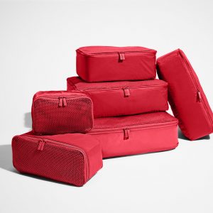 Away Insider Packing Cubes (Set of 6) in Cherry Red