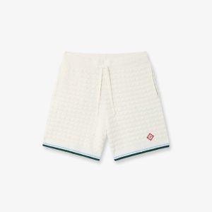 Casablanca White Boucle Shorts