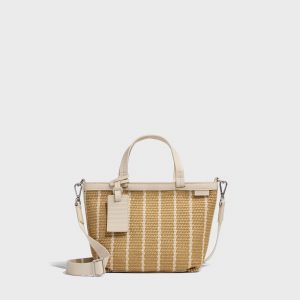 Away Mini Riviera Straw Tote in White Seagrass