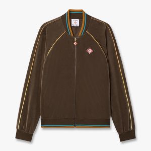 Casablanca Dark Brown Velour Track Jacket