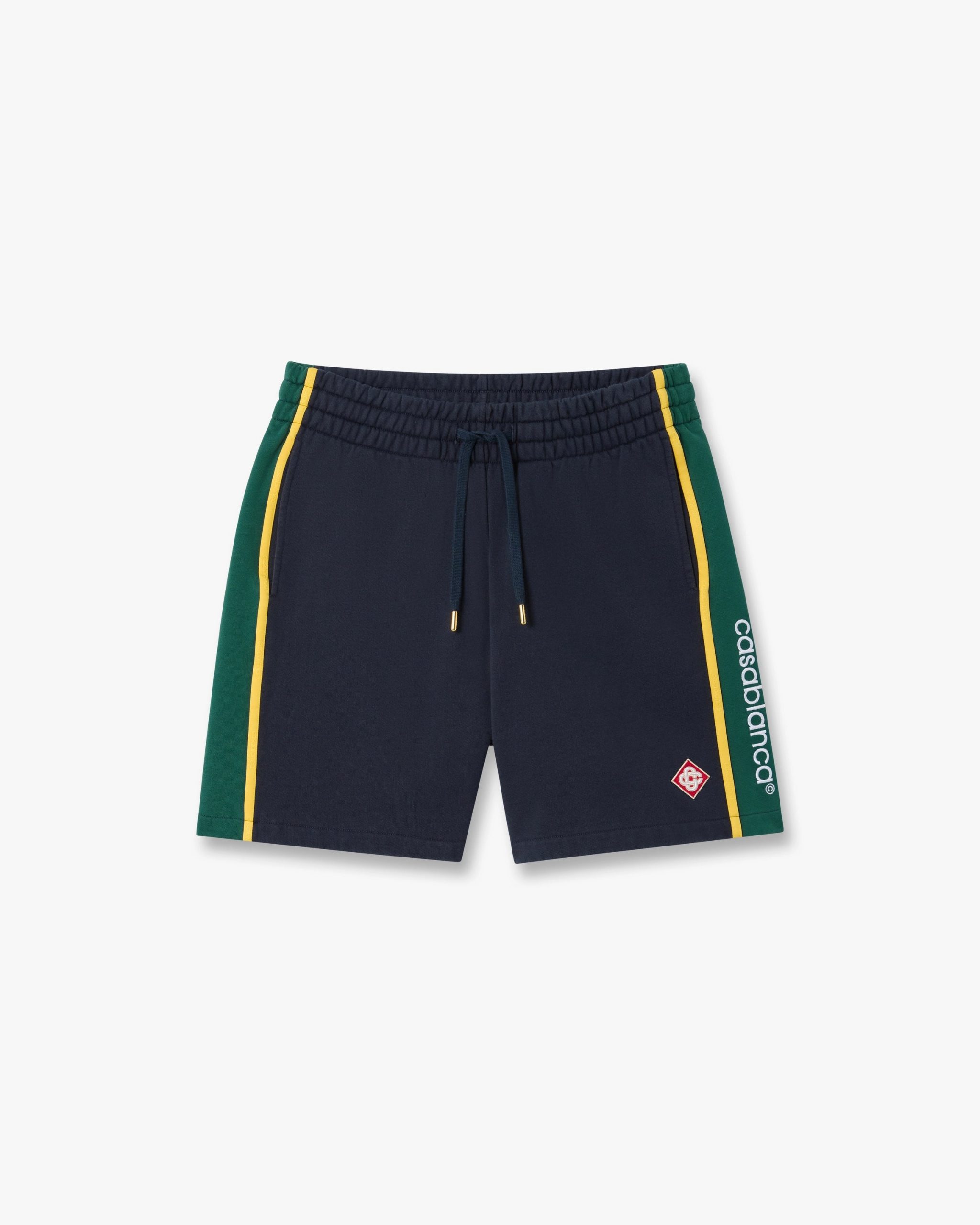 Casablanca Navy & Green Panelled Sweatshorts