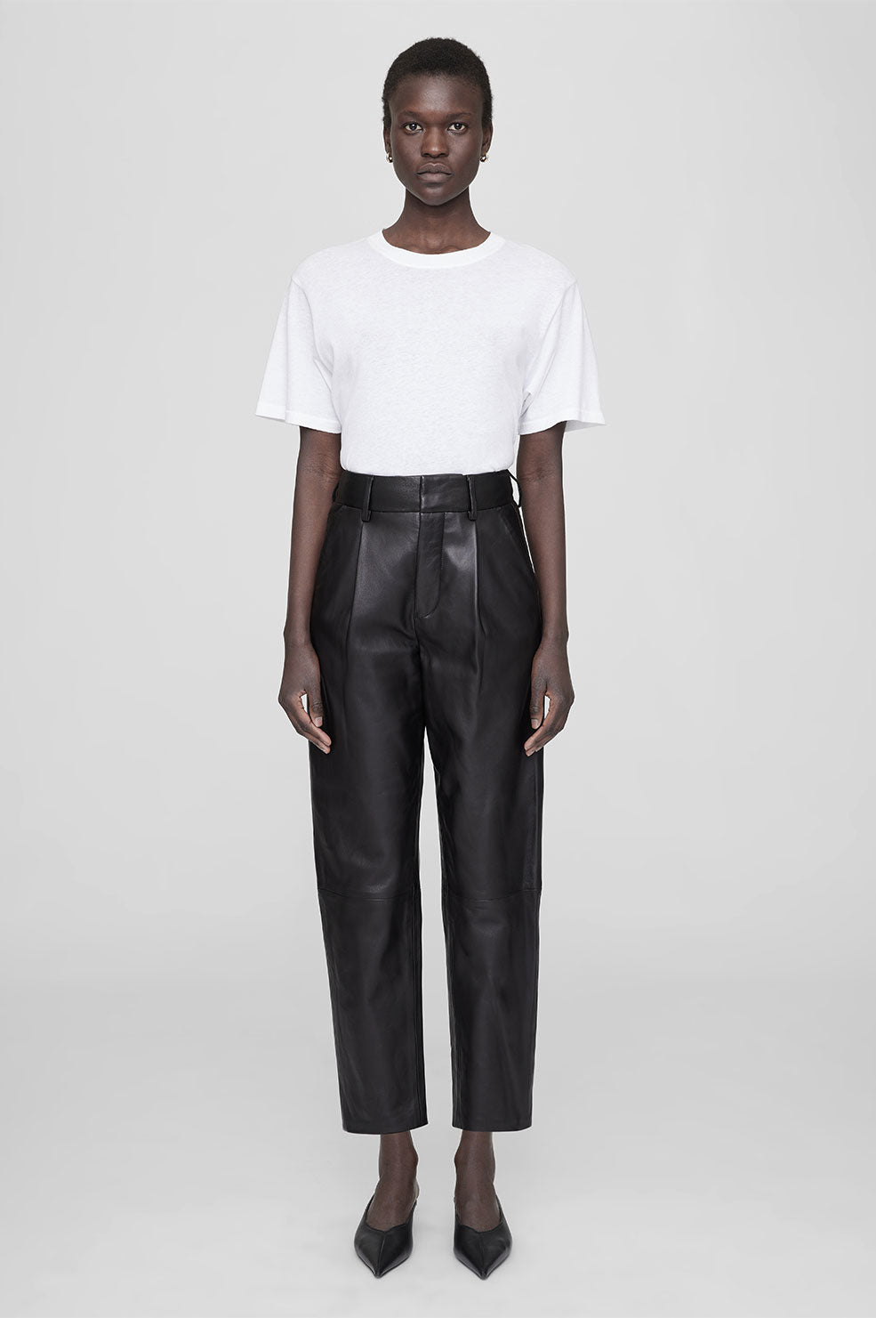 Anine Bing Becky Leather Trouser - Black