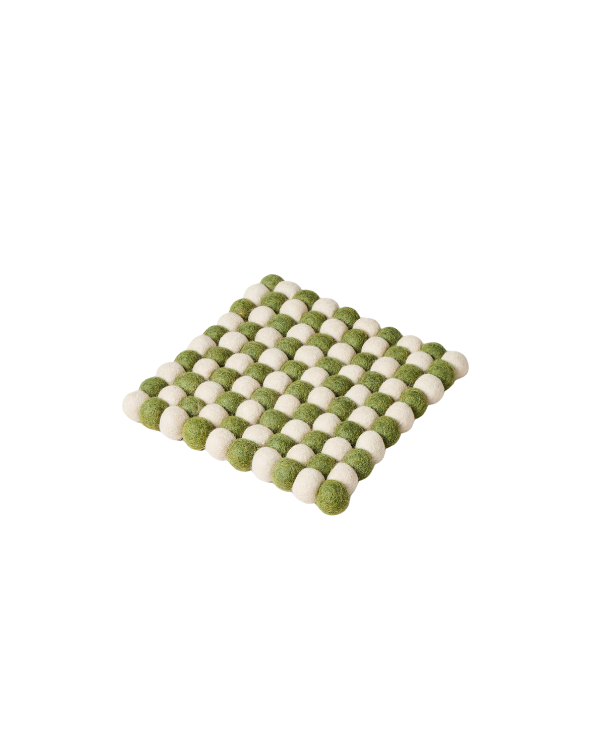 Material Artisan Felt Pom Pom Trivet - Natural & Moss