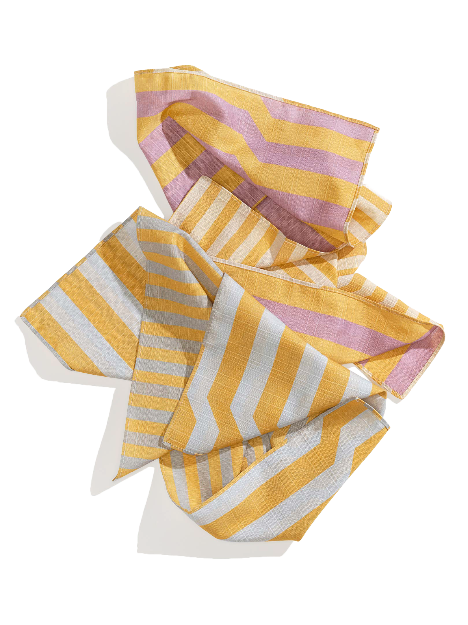 Material Dinner Napkins Double Sided Stripe - Quiet Season