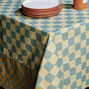 Material Tablecloth Reversible Checker