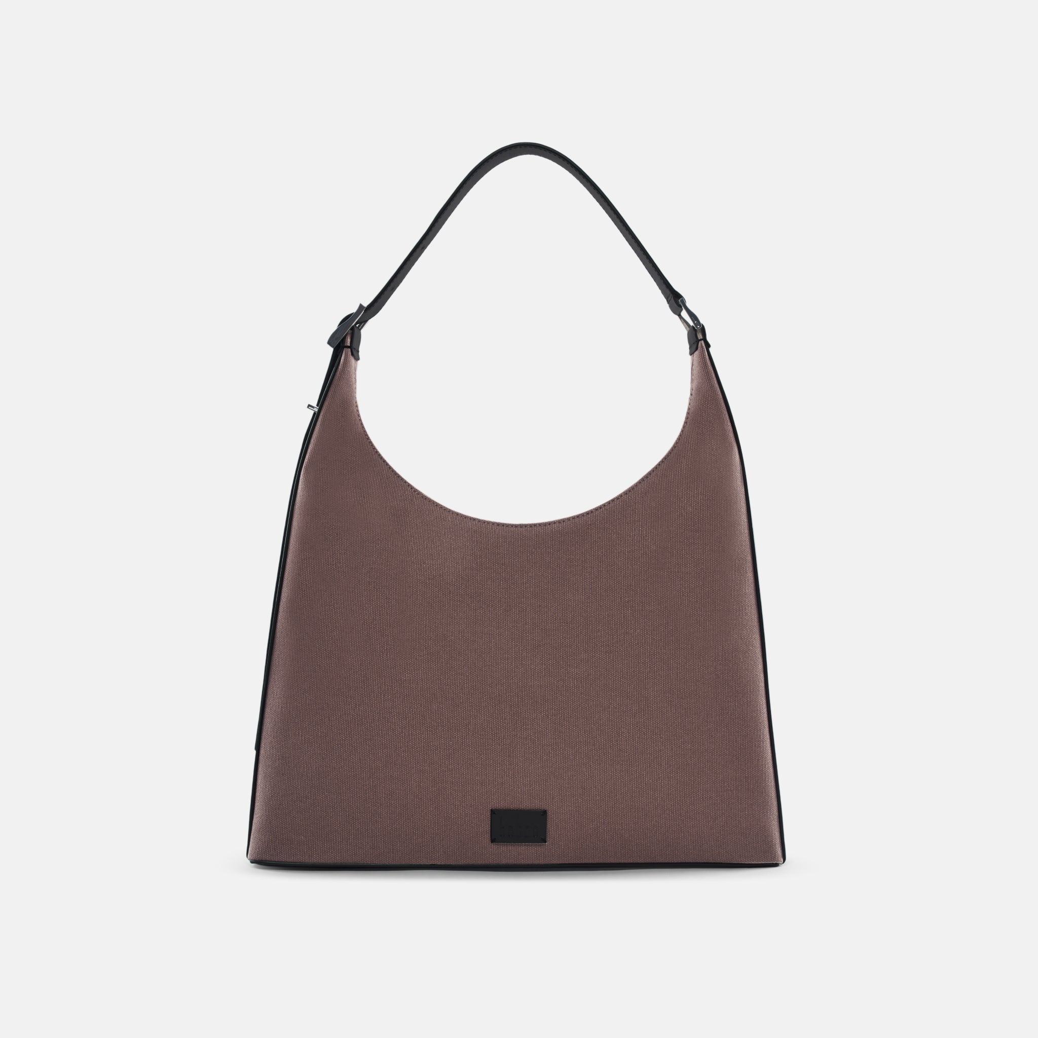 Behno DANNY FLATIRON BAG LARGE CANVAS CACAO/BLACK