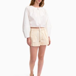 Rebecca Taylor Brielle Cropped Poplin Top