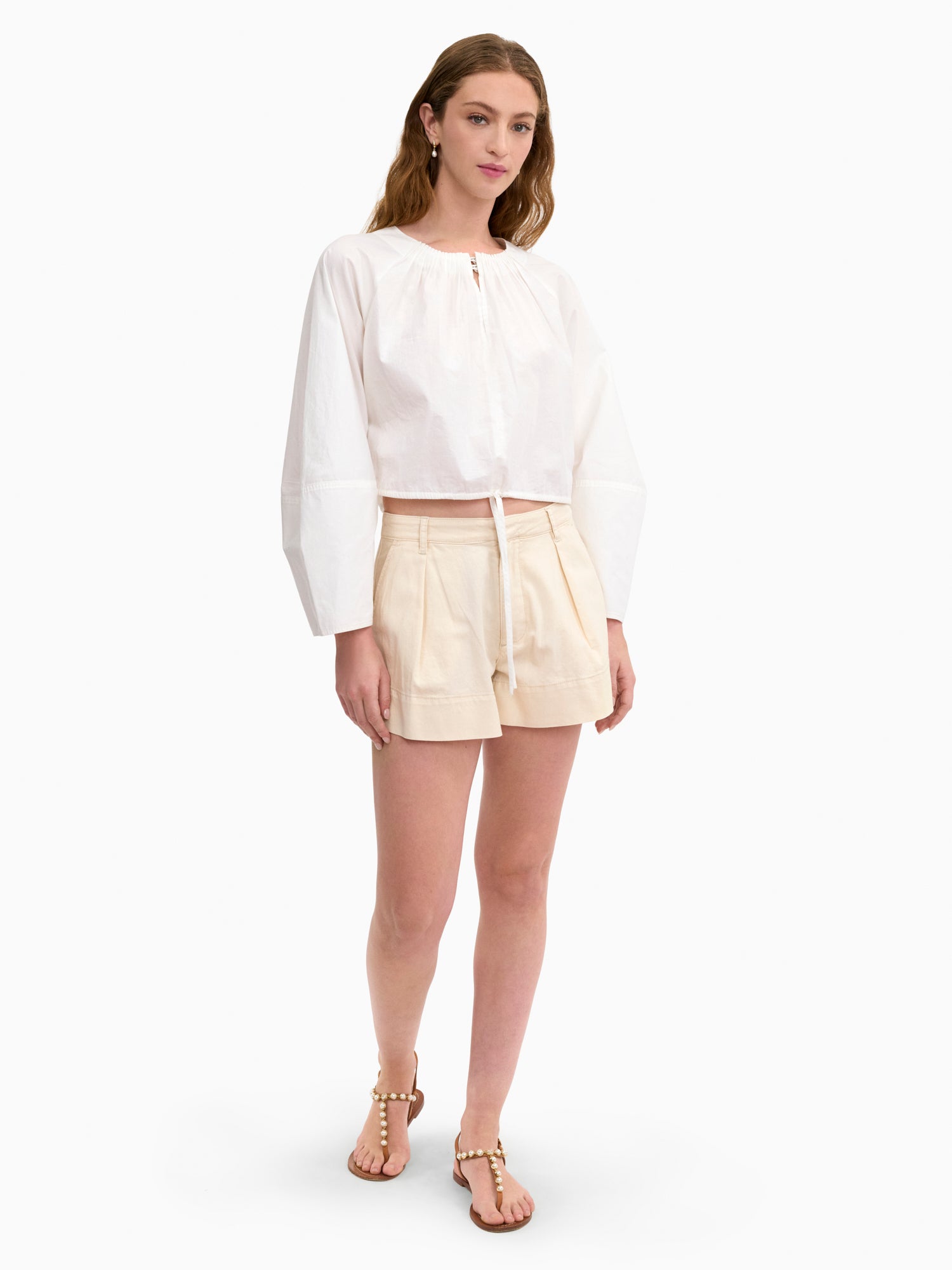 Rebecca Taylor Brielle Cropped Poplin Top