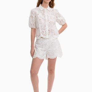 Rebecca Taylor Brielle Poplin Eyelet Short