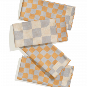 Material Dinner Napkins Double Sided Checker - Quiet Season