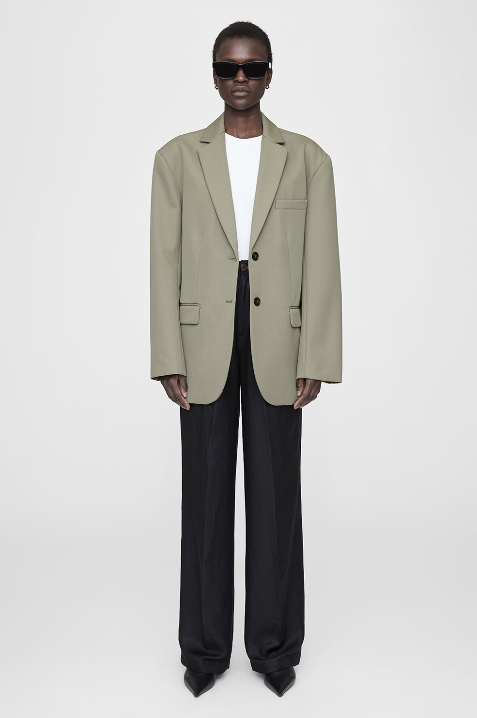 Anine Bing Quinn Blazer - Green Khaki
