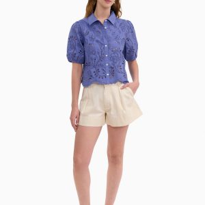 Rebecca Taylor Brielle Poplin Eyelet Shirt