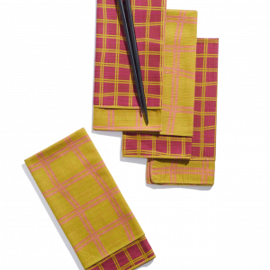 Material Dinner Napkins Double Sided Grid - High Season