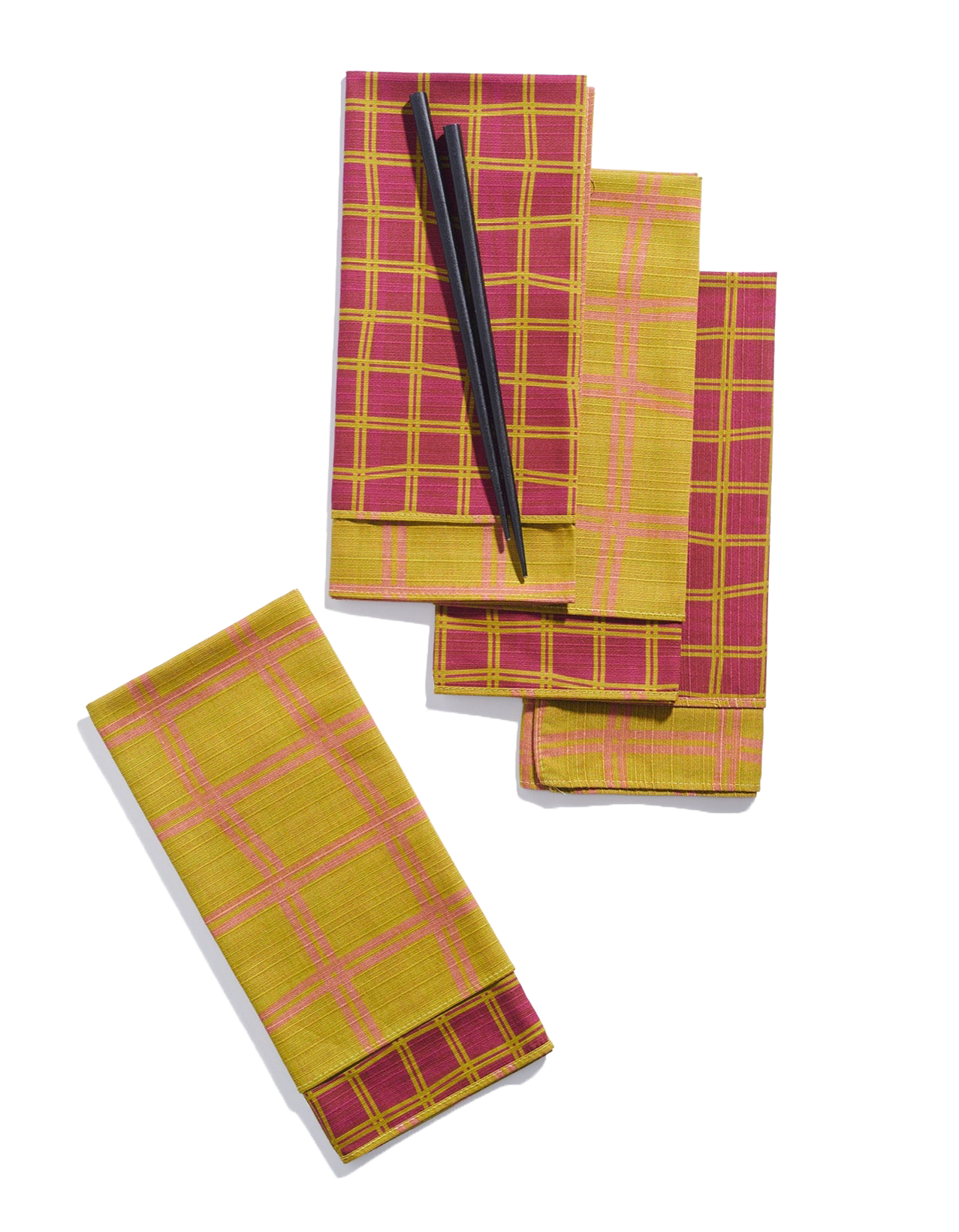 Material Dinner Napkins Double Sided Grid - High Season