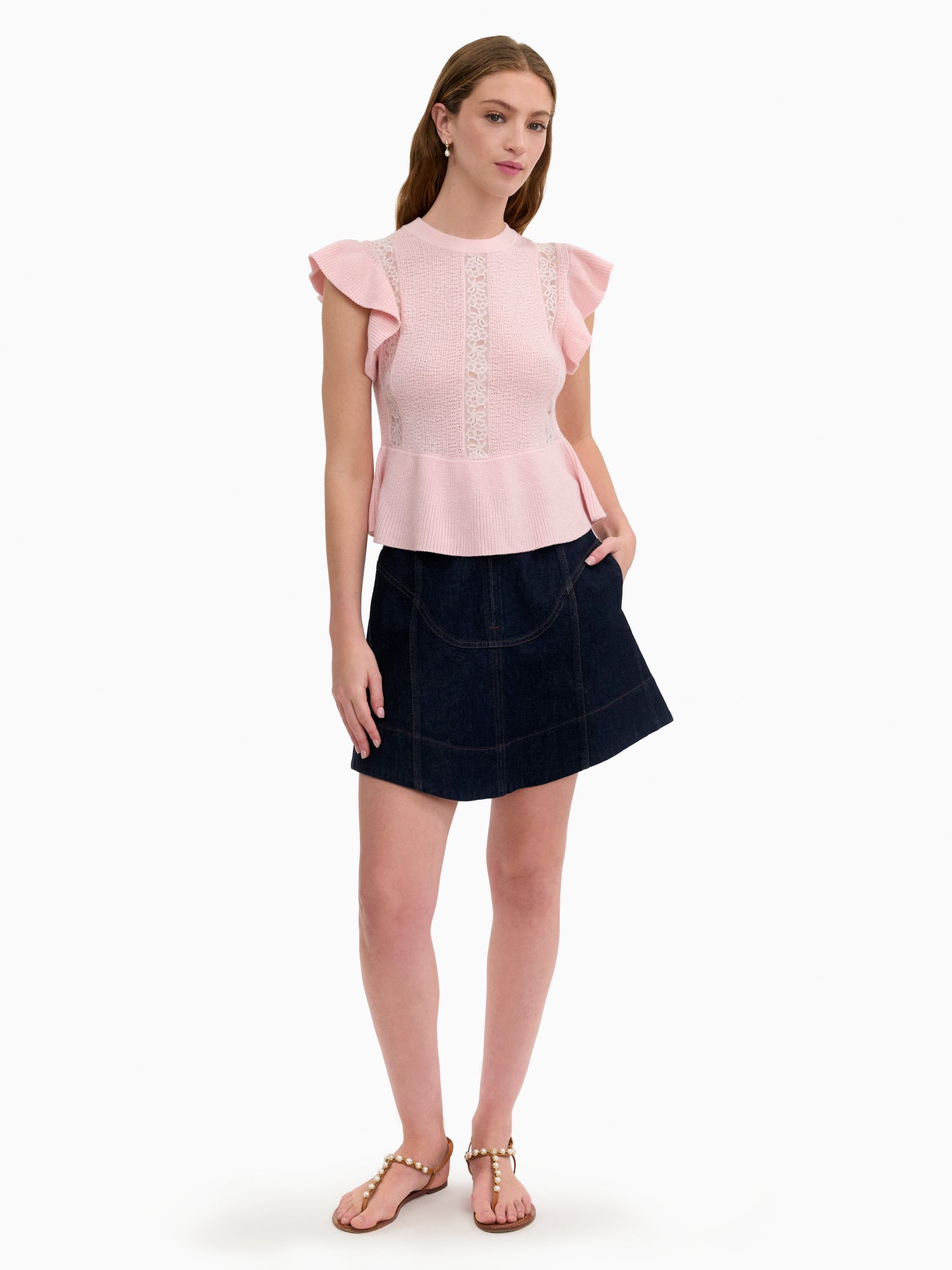 Rebecca Taylor Rhea Lace Knit Sweater