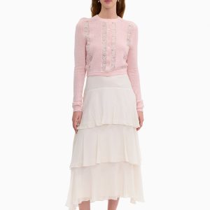 Rebecca Taylor Rhea Lace Knit Cardigan