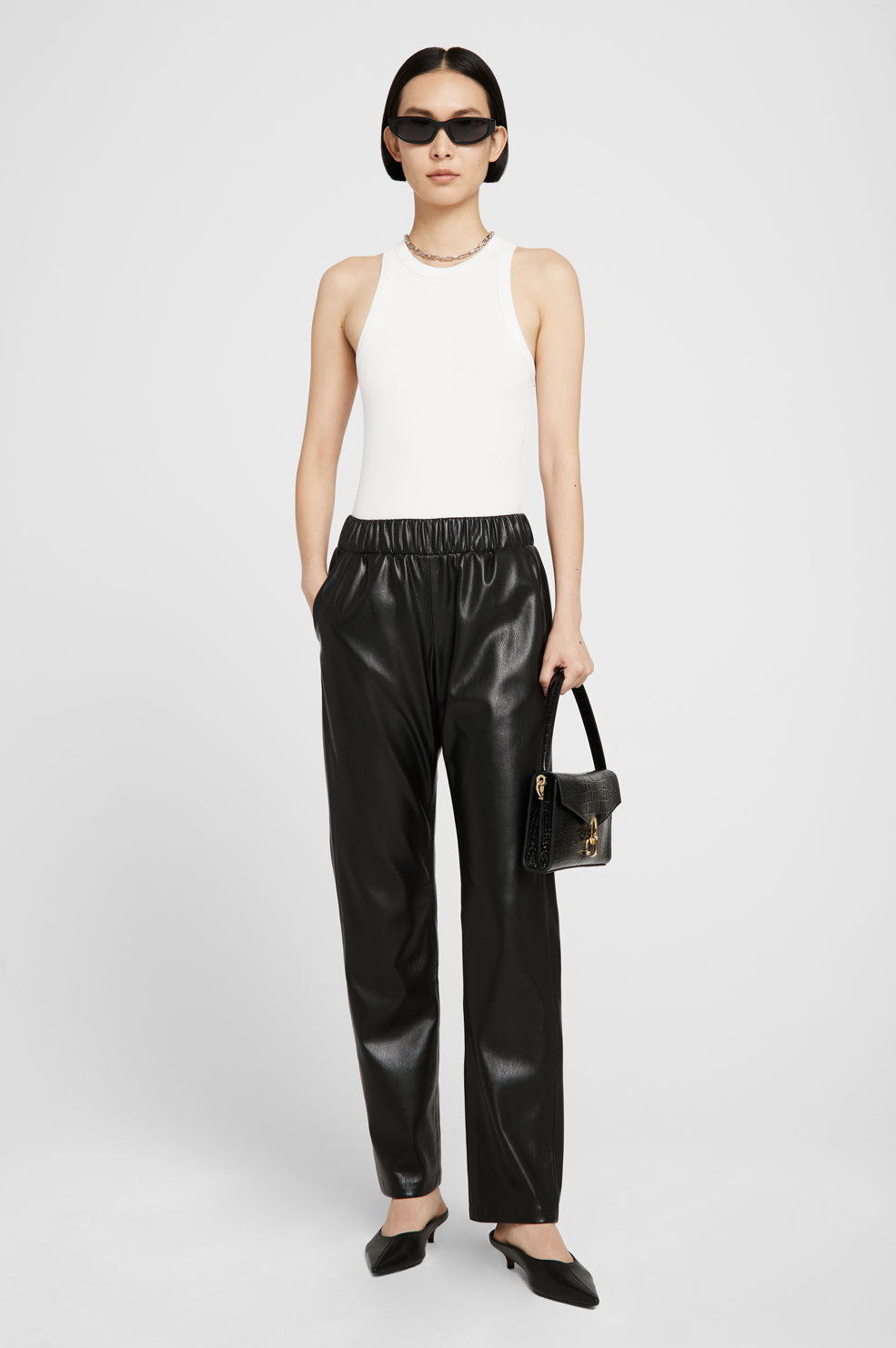 Anine Bing Colton Track Pant - Black