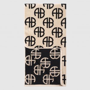 Anine Bing Bahia Towel - Beige Monogram Print