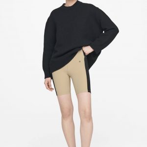 Anine Bing Blake Biker Short - Tan And Black