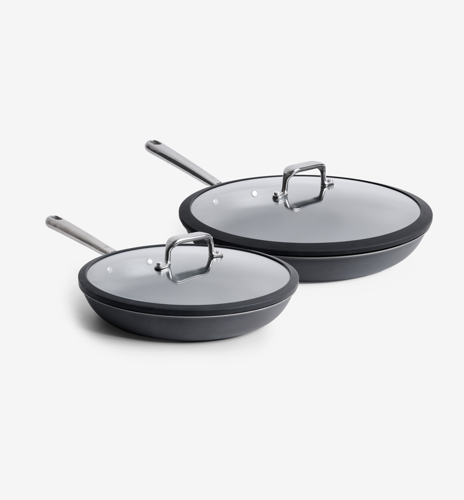 Misen 10” + 12” Pre-Seasoned Carbon Steel Frying Pan + Glass Lids