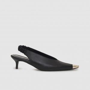 Anine Bing Nina Heels With Metal Toe Cap - Black