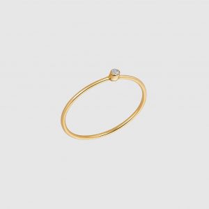 Anine Bing Stacking Ring With Diamond - 14k Gold